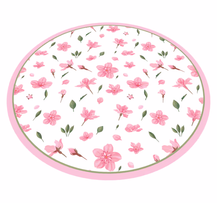 Alfombra vinílica flores rosas floreciendo en su esplendor - TenVinilo