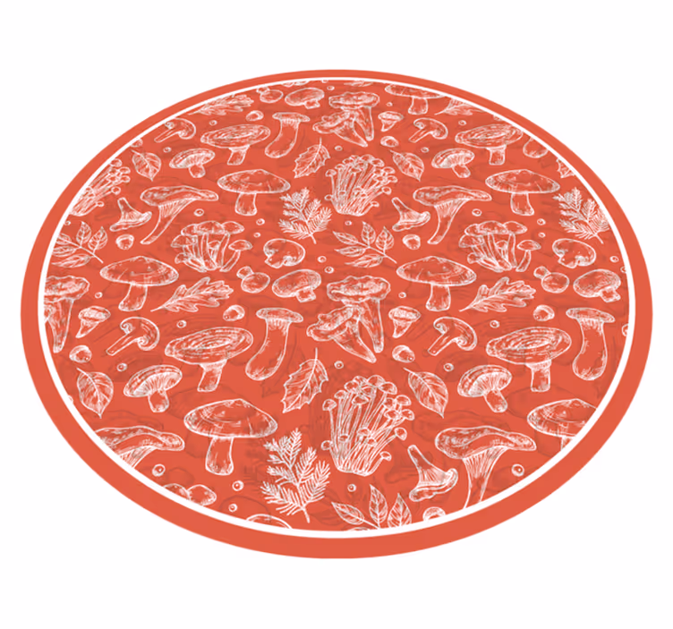 Alfombra vinílica naturaleza ilustración de hongo - TenVinilo