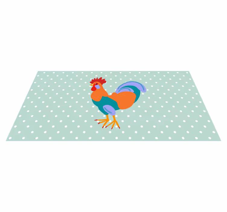 Alfombra vinílica animales arte vibrante de gallo - TenVinilo