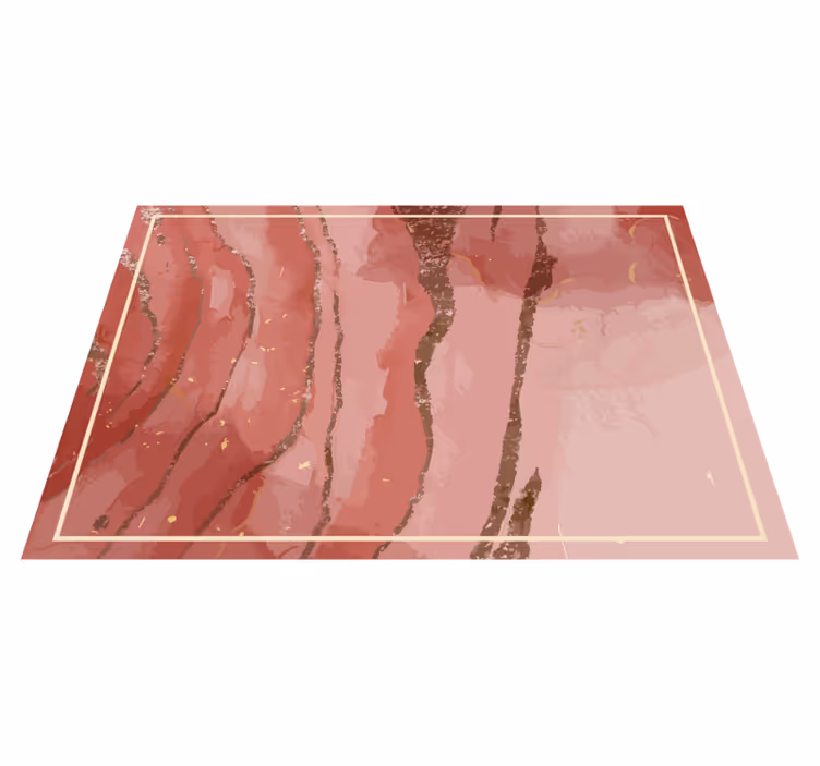 Alfombra vinílica efecto mármol elegantes remolinos rosados - TenVinilo