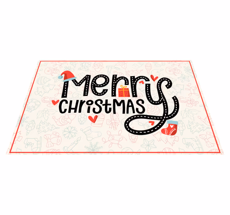 Alfombra vinílica navidad saludo alegre - TenVinilo