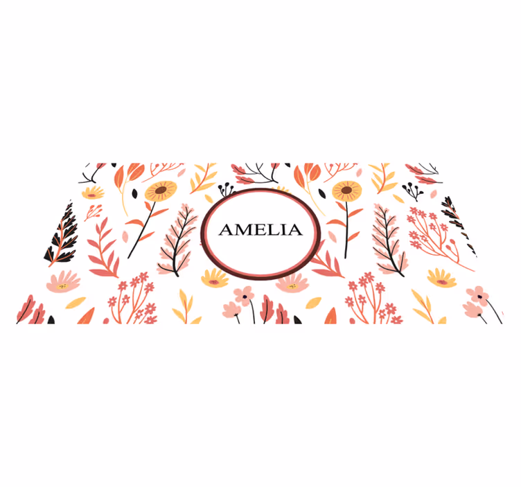 Alfombra vinílica personalizable nombre de estilo natural - TenVinilo