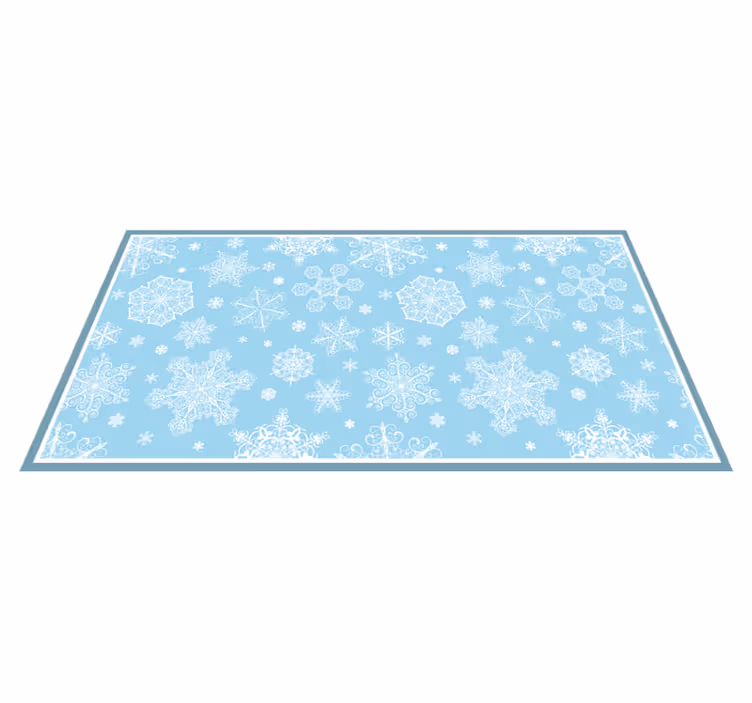 Alfombra vinílica Halloween patrón de copo de nieve helado - TenVinilo