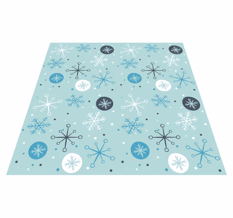 Alfombra vinílica navidad motivo de copo de nieve frío - TenVinilo