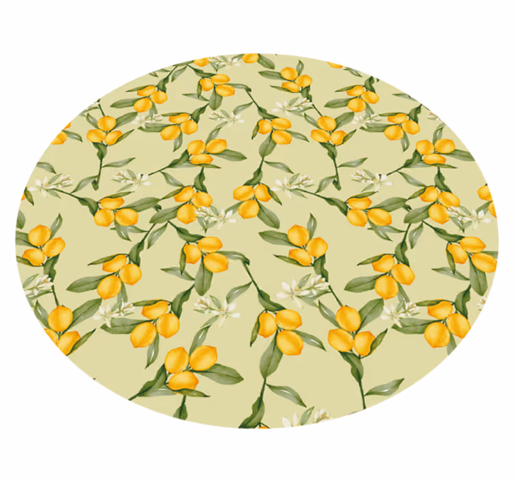 Alfombra vinilo cocina patrón de flor de cítricos - TenVinilo