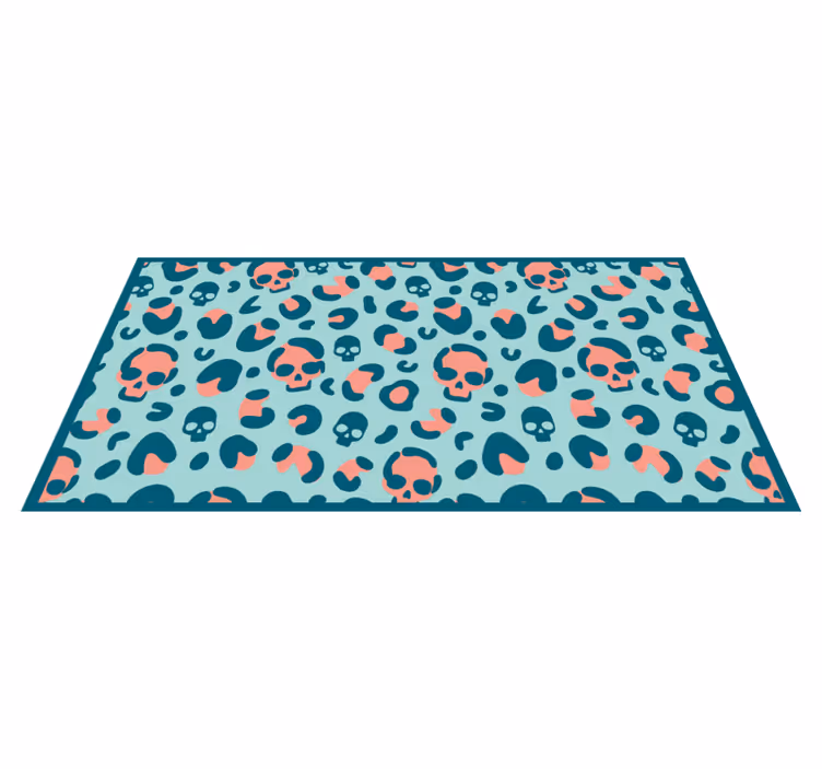 Alfombra vinílica animal print estampado de calaveras - TenVinilo