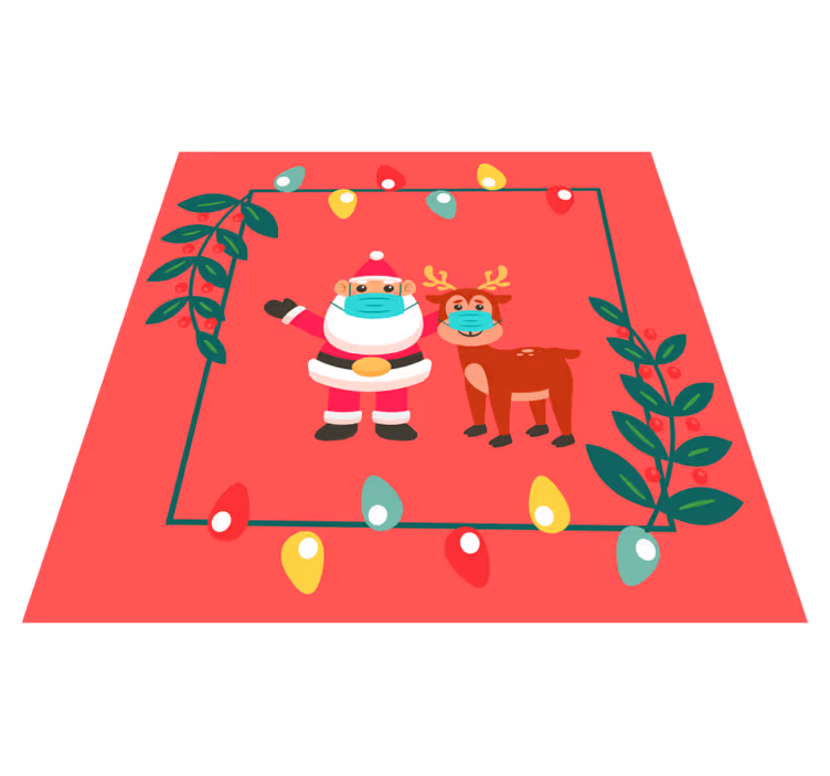 Alfombra vinílica navidad amuleto de papá noel con máscara - TenVinilo