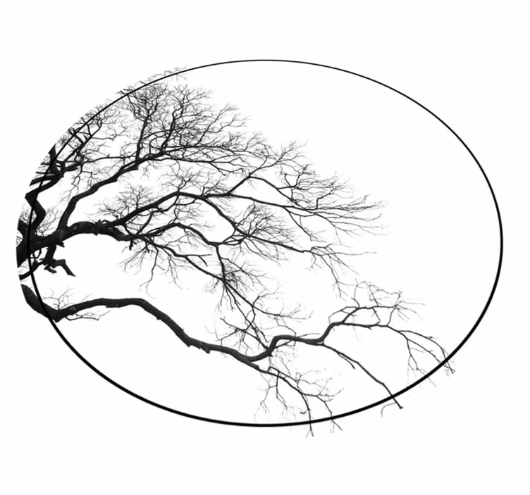 Alfombra vinílica naturaleza arte de silueta de rama - TenVinilo