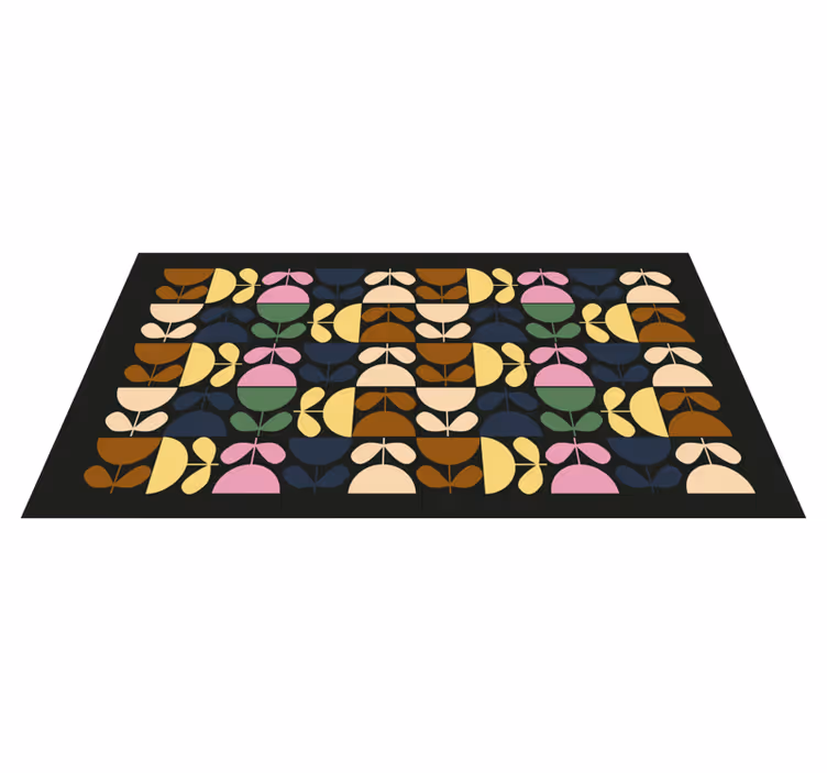 Alfombra hidráulica vinílica motivos de hojas vibrantes - TenVinilo