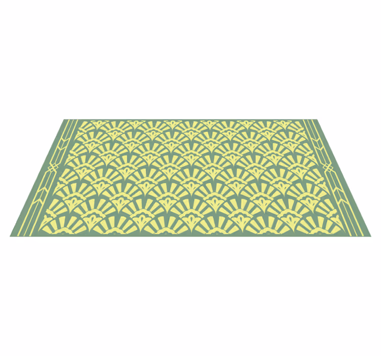 Alfombra hidráulica vinílica floral con rayos de sol - TenVinilo