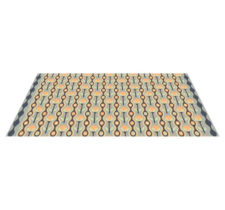 Alfombra vinílica juvenil patrón floral estilizado - TenVinilo