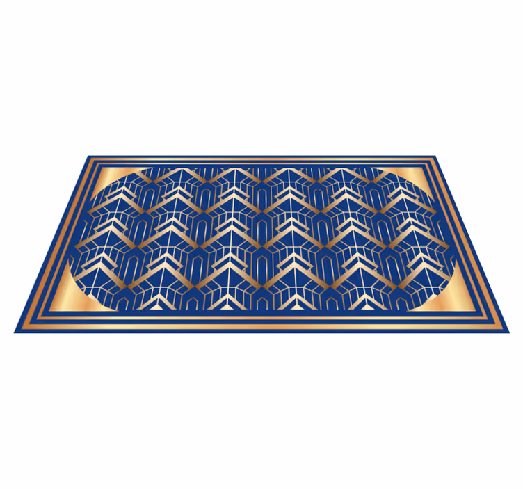 Alfombra vinílica moderna formas geométricas de la marina - TenVinilo