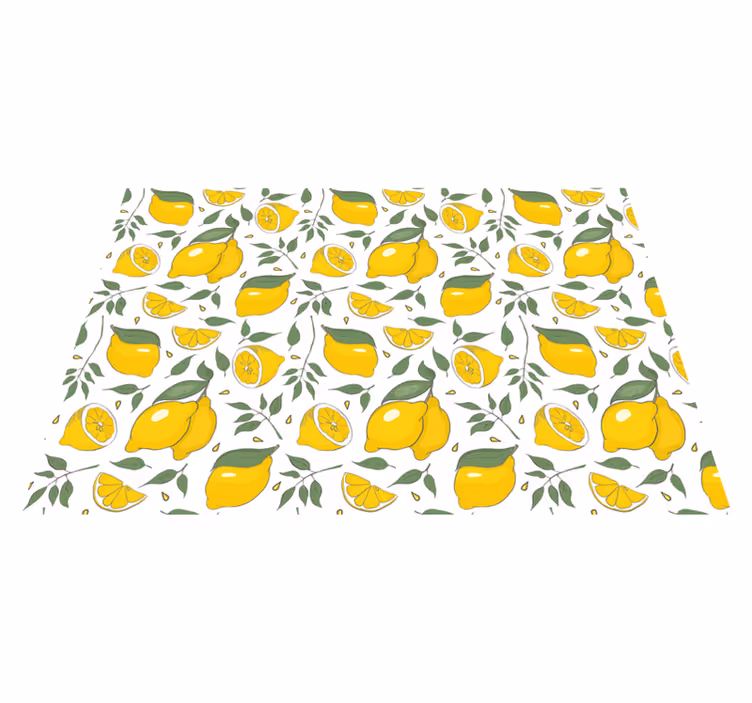 Alfombra pvc cocina limones y hojas - TenVinilo