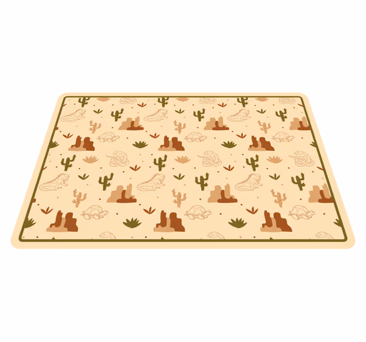 Alfombra carretera paisaje de animales del desierto - TenVinilo
