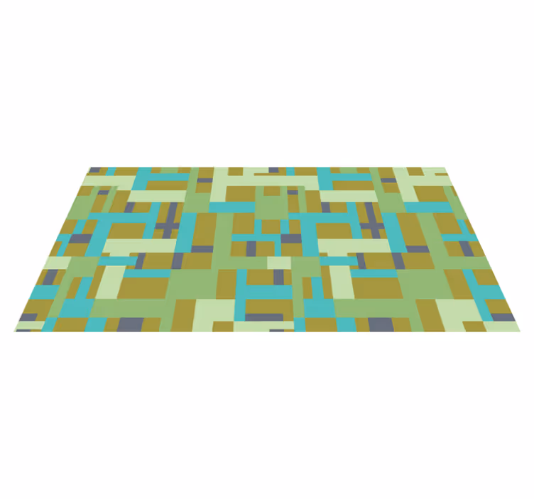 Alfombra vinílica geométrica segmentos de color verde - TenVinilo