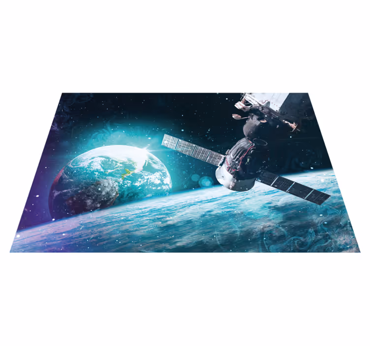 Alfombra vinílica estrellas exploración del viaje galáctico - TenVinilo