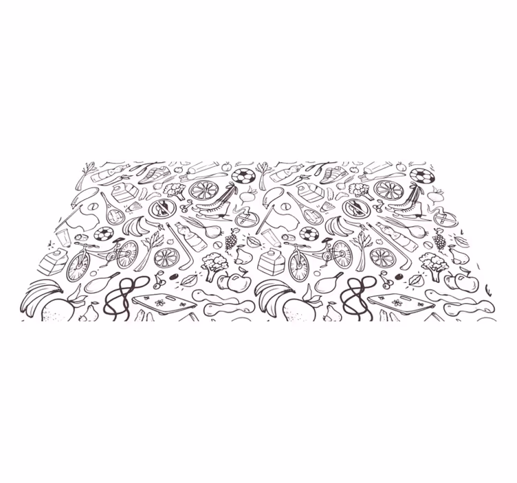 Alfombra vinilo exterior dibujos fitness - TenVinilo