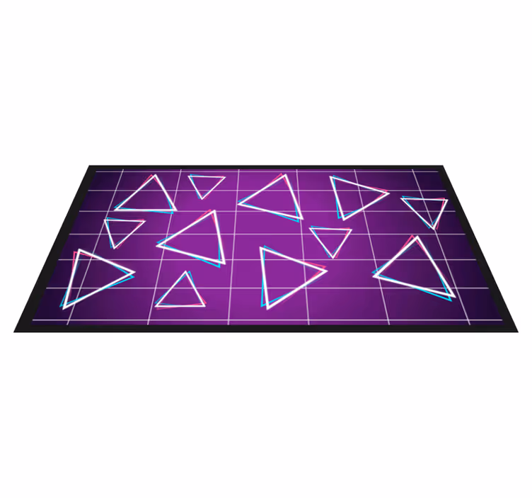 Alfombra vinílica geométrica patrón de triángulo vibrante - TenVinilo