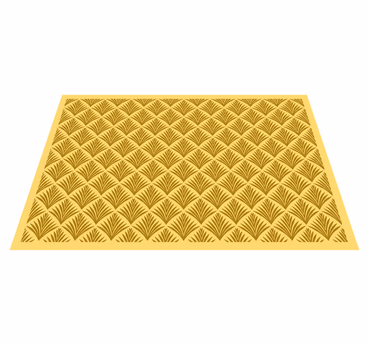 Alfombra hidráulica vinílica patrón de abanico amarillo - TenVinilo