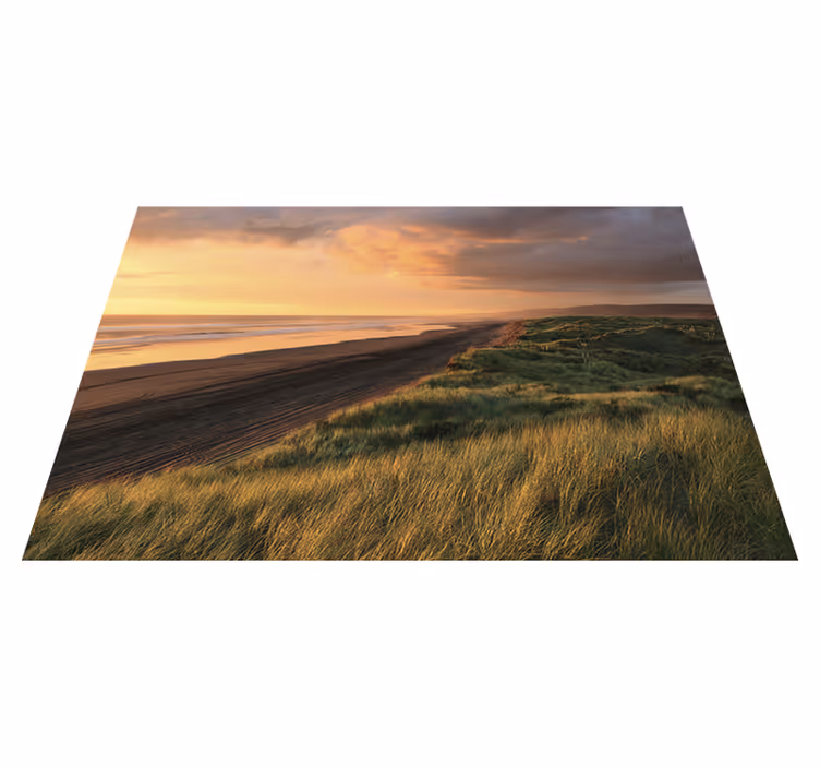 Alfombra vinílica naturaleza paisaje playero al atardecer - TenVinilo
