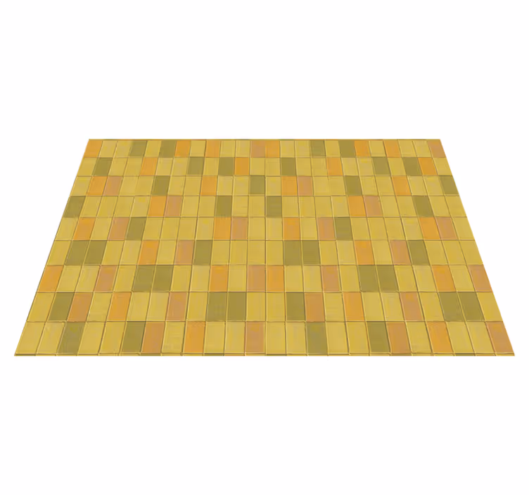 Alfombra hidráulica vinílica arreglo de mosaico amarillo - TenVinilo