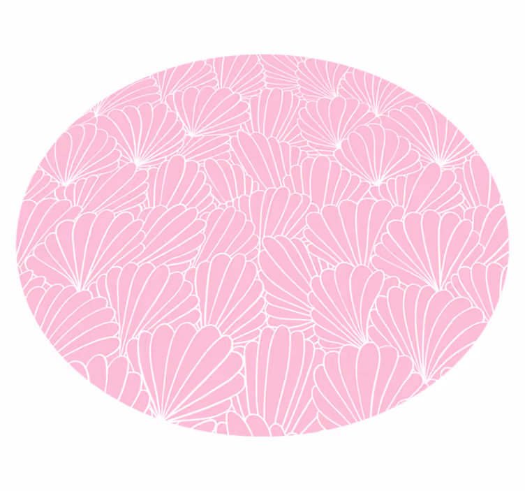 Alfombra vinilo baño patrón de concha rosa - TenVinilo