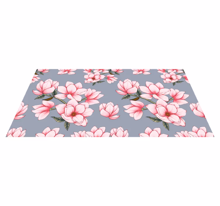 Alfombra vinilo salón flores delicadas - TenVinilo