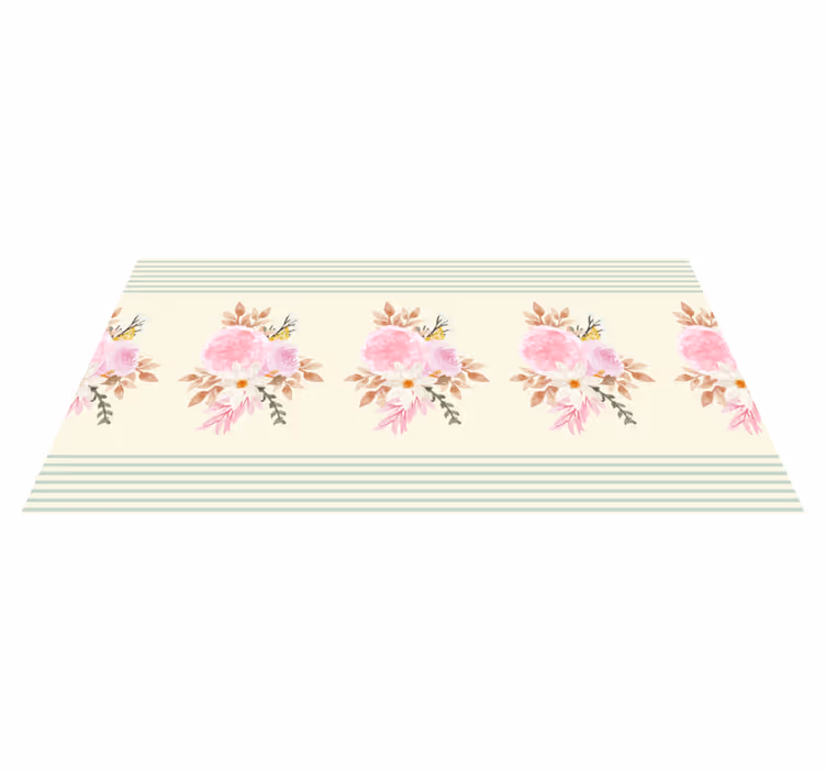 Alfombra vinilo baño arreglo floral suave - TenVinilo