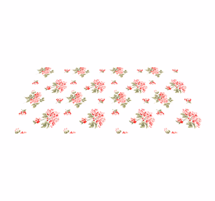 Alfombra vinílica flores diseño minimalista blanco - TenVinilo
