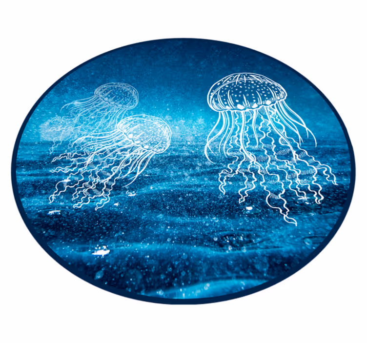 Alfombra de vinilo circular medusas  - TenVinilo