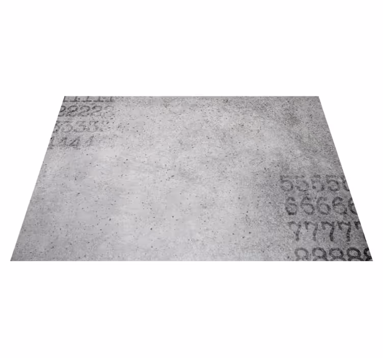 Alfombra vinílica gris hormigón con números - TenVinilo
