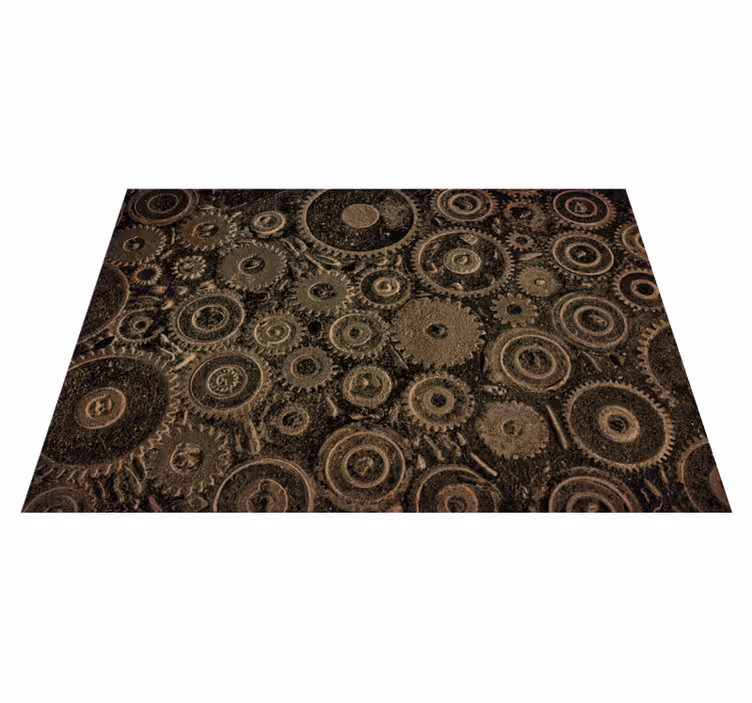 Alfombra vinilo salón engranajes - TenVinilo