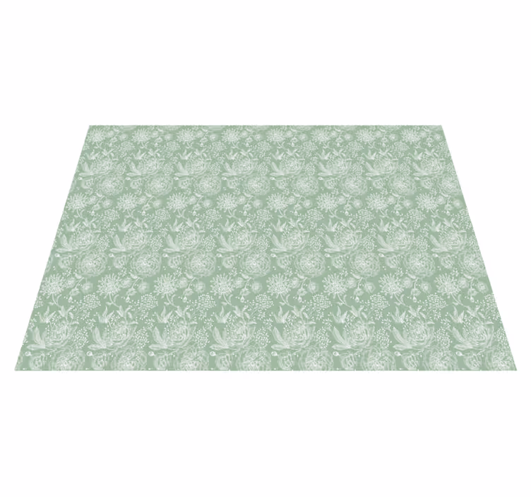 Alfombra vinilica flores estilo vintage  - TenVinilo