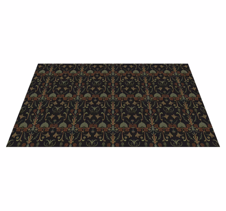 Alfombra de vinilo retro patrones botánicos florales - TenVinilo