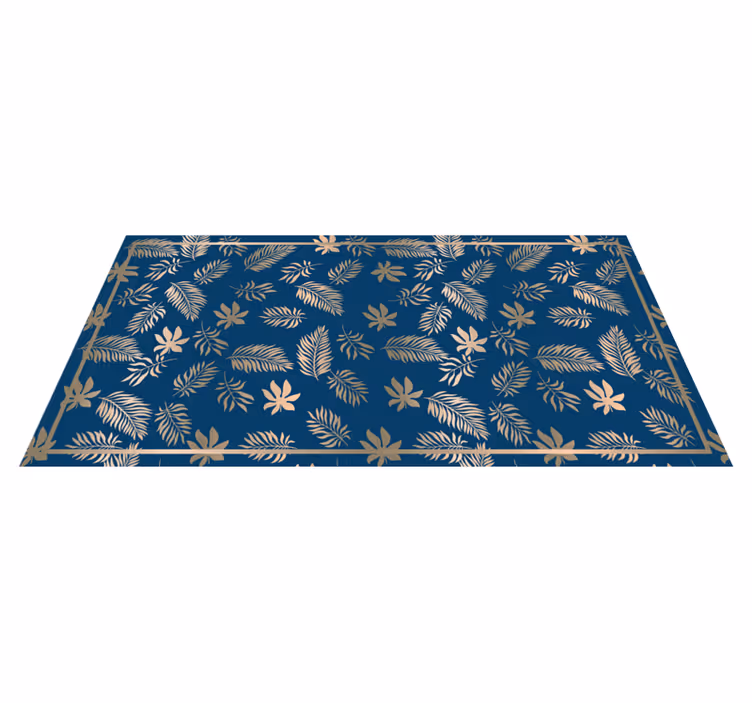 Alfombra vinílica flores patrón de hojas tropicales - TenVinilo