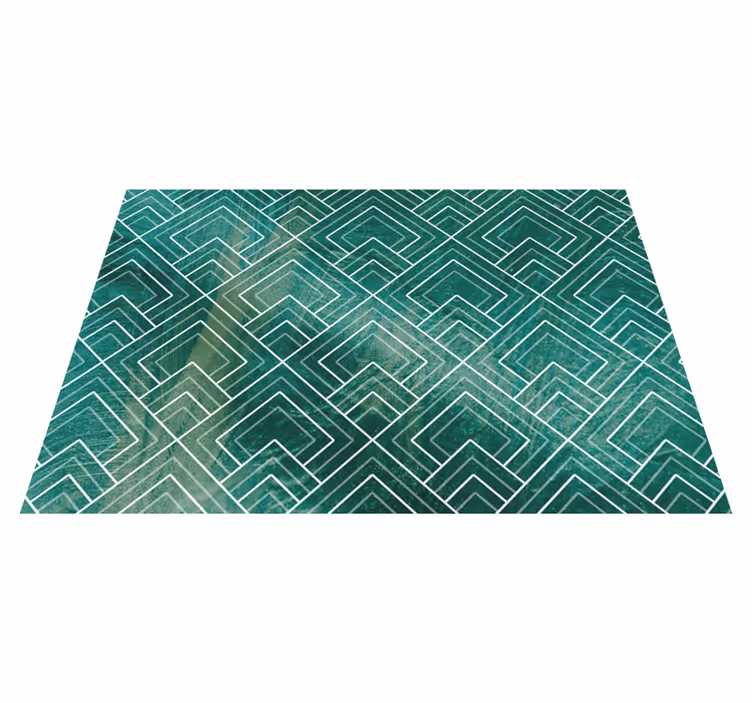 Alfombra hidráulica galón verde geométrico - TenVinilo