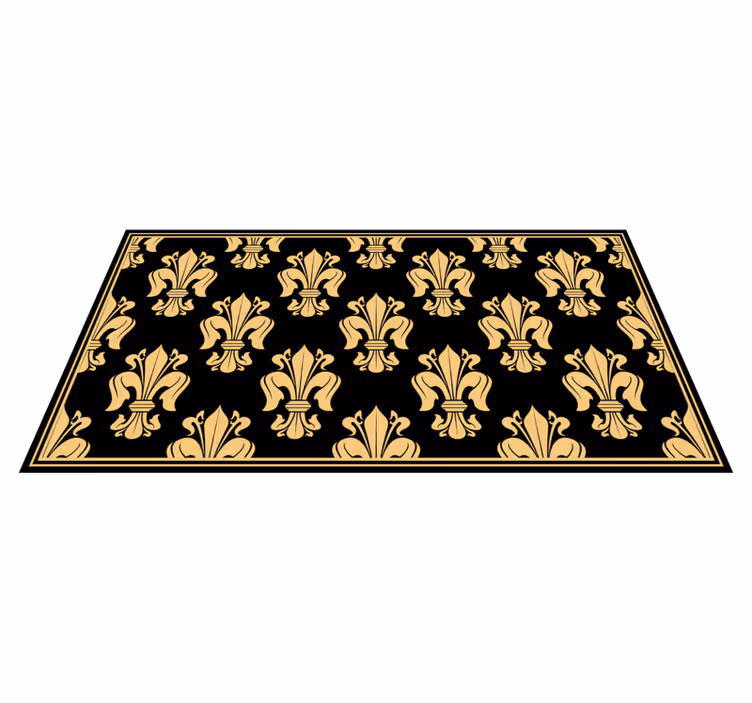 Alfombra vinilo salón elegante patrón de flor de lis - TenVinilo