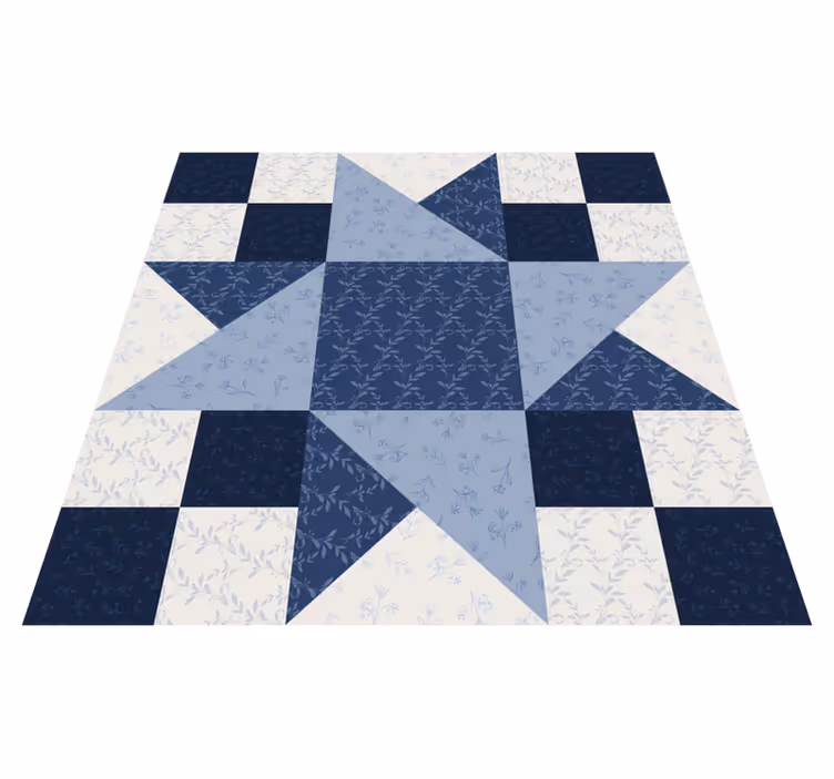 Alfombra vinílica geométrica patrón de estrella de mosaico - TenVinilo