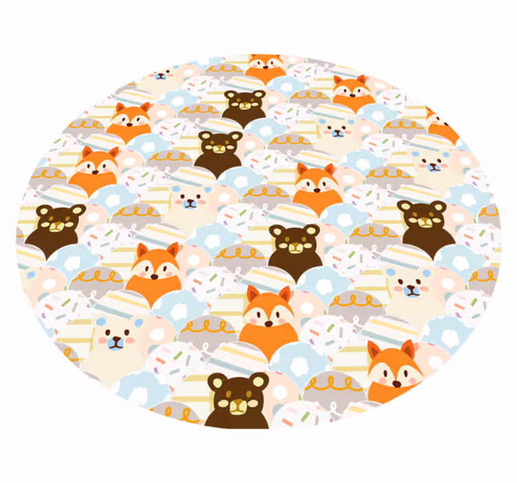 Alfombra vinílica bebé animales - TenVinilo