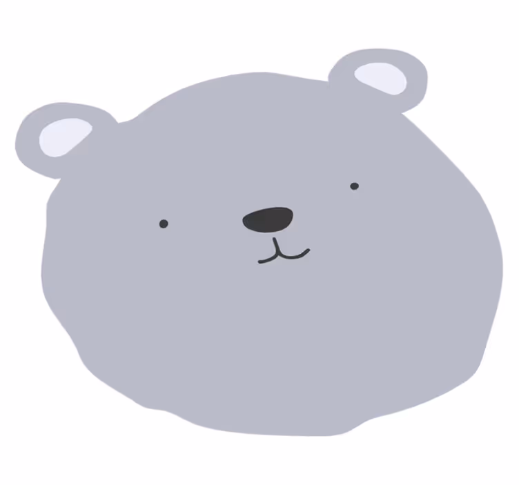 Alfombra vinílica bebé adorable oso de dibujos animados - TenVinilo