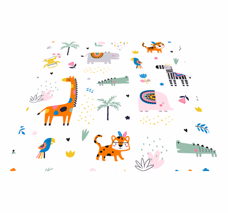 Alfombra vinílica bebé temática safari  - TenVinilo