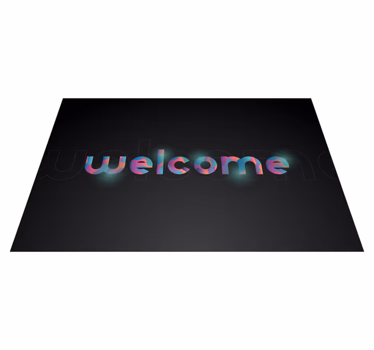 Alfombra vinílica entrada texto de bienvenida colorido - TenVinilo