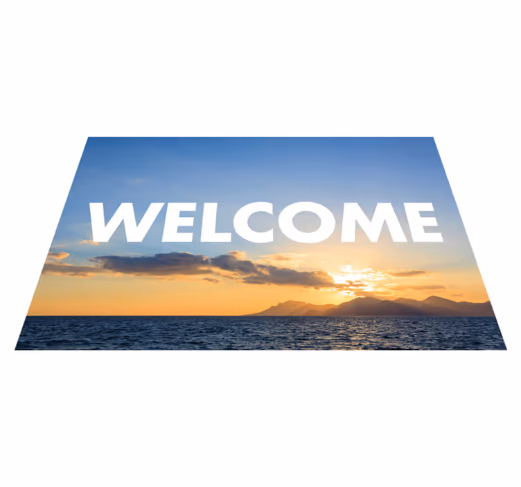Alfombra vinílica entrada de bienvenida al atardecer - TenVinilo