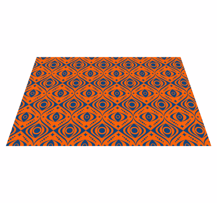 Alfombra vinílica geométrica patrón de ojos geométricos - TenVinilo