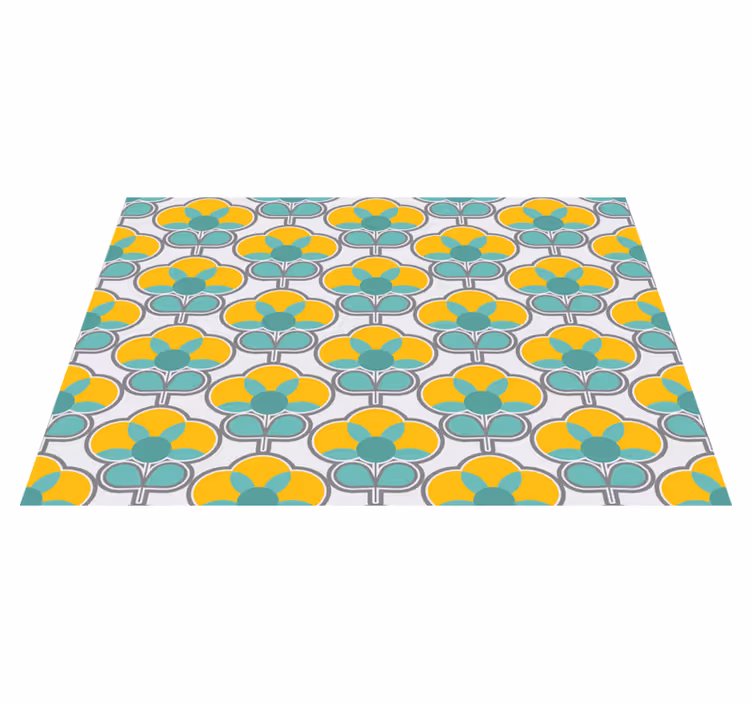 Alfombra vinilo geométrica patrón floral - TenVinilo