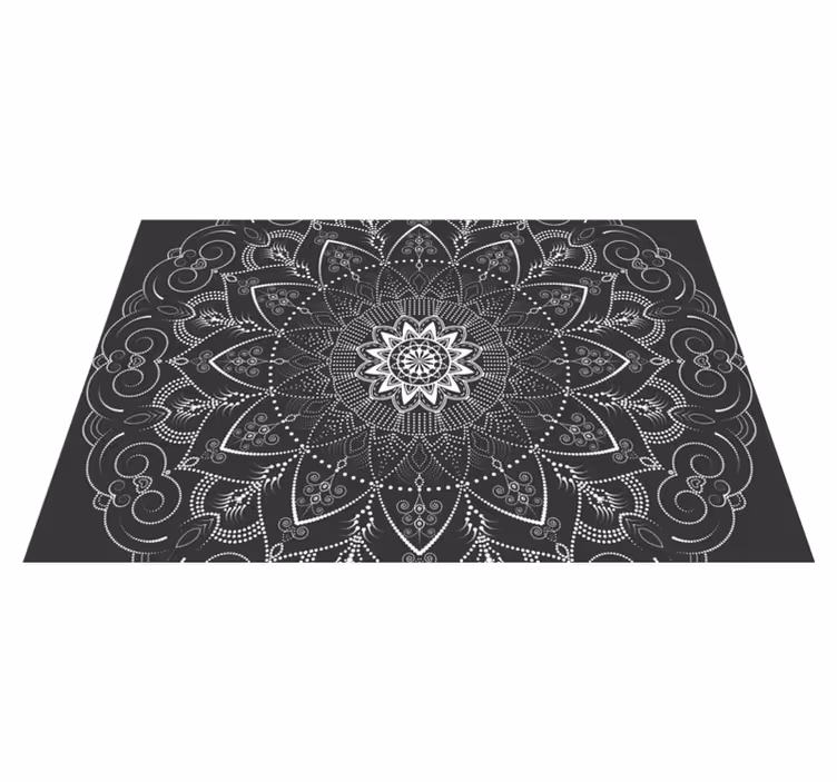 Alfombra vinilica simetrica patrón mandala - TenVinilo