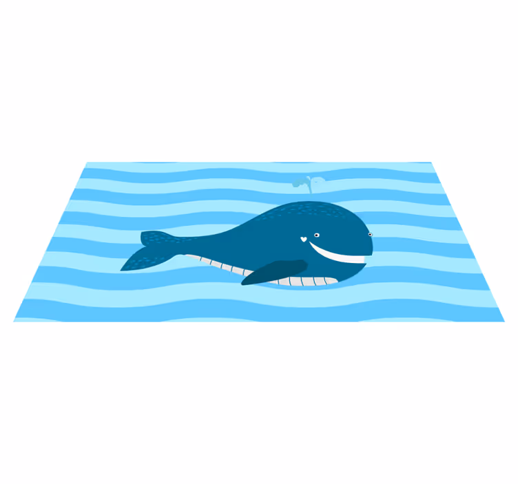Alfombra vinílica infantil ballena sonriente - TenVinilo