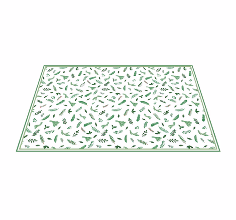Alfombra vinilo flores calzado botánico verde - TenVinilo