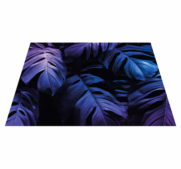 Alfombra vinilo flores diseño de hojas tropicales - TenVinilo
