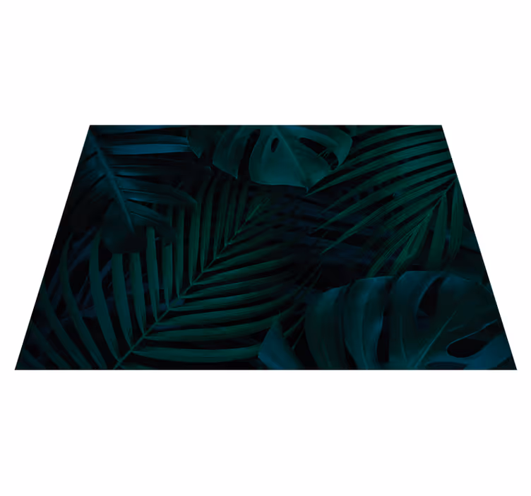Alfombra vinilo flores follaje tropical - TenVinilo